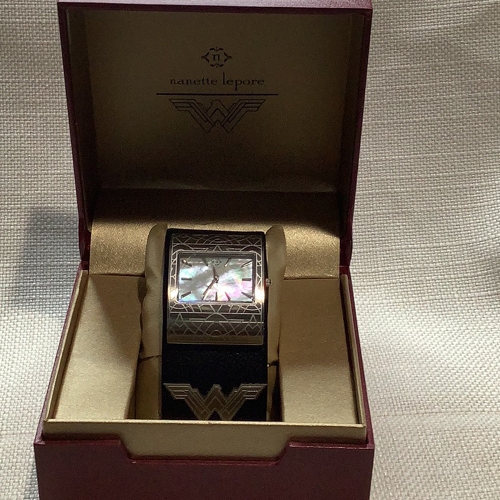 Limited Edition Nanette LeporeWonder Woman Genuine Leather Stainless Steel Watch